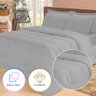Jogo de Cama Queen com Edredom Lençol Fronha Função Cobre Leito e Cobertor - 2