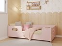 Ver imagem 3 de Mini Cama Encanto Infantil Montessoriana Grade Quarto Criança Meninas Princesa com Colchão Cor Rosa