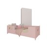 Mini Cama Encanto Infantil Montessoriana Grade Quarto Criança Meninas Princesa com Colchão Cor Rosa - 1