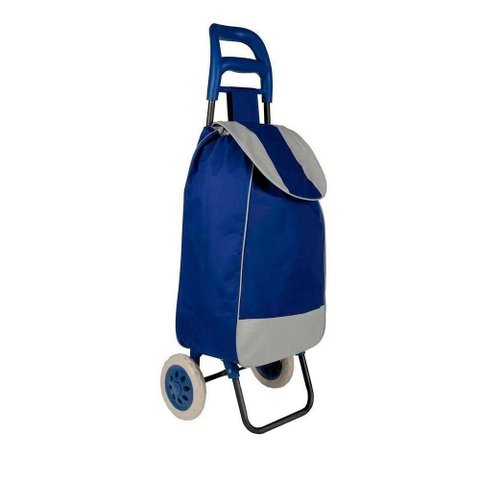 Carrinho de Compras Azul Leve Tudo Feira Mercado Praia