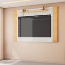 Ver imagem 1 de Painel para TV 65 Polegadas Suspenso Ripado Peter para Sala de Estar Cedro Bali DJ Móveis