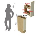 Ver imagem 3 de Balcão com Rodapé Porta Temperos 2 Andares 20cm Nanda TM4225 Nature/Arenas