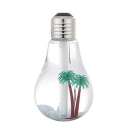 Mini Umidificador Usb Formato Lâmpada com Luz Led Rgb Difusor Elétrico Portátil 400ml - 2