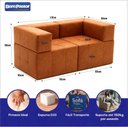 Ver imagem 2 de Sofá Modular Platinum Bom Pastor Caramelo Veludo PU