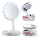 Ver imagem 1 de Espelho Maquiagem Aumento 10x Dupla Face Luz Led Organizador