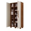Ver imagem 5 de Armário para Escritório Multiuso 2 Portas com Chave Dacar Marrom/Canela/Off White 100% MDF