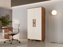 Ver imagem 6 de Armário para Escritório Multiuso 2 Portas com Chave Dacar Marrom/Canela/Off White 100% MDF