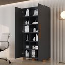 Ver imagem 4 de Armário para Escritório Multiuso 2 Portas com Chave Dacar Preto 100% MDF
