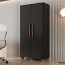 Ver imagem 1 de Armário para Escritório Multiuso 2 Portas com Chave Dacar Preto 100% MDF
