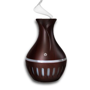 Difusor Umidificador Ultrassônico - Luz Led, 200ml com Usb:marrom