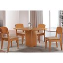 Ver imagem 1 de Conjunto: Mesa Sala Jantar Maldivas C/ Tampo Madeirado Canto Curvo 90x90cm e 4 Cadeiras Havana