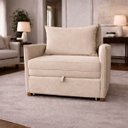 Ver imagem 1 de Poltrona Cama Mônica Suede Decorativa Confortável Moderna Sala Quarto Recepção