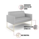 Ver imagem 3 de Sofá Namoradeira e Poltrona Marisa Industrial Champanhe Sintético D03 - D’Rossi