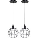 Ver imagem 1 de 2 Pendentes Aramado Globo Luminária Lustre Luxo Teto Retrô Vintage Preto Agp Ilumini Industrial