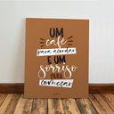 Ver imagem 4 de Kit 3 Quadro Decorativo Cantinho do Café Copa Cozinha Marrom Qualidade Premium 28x20cm