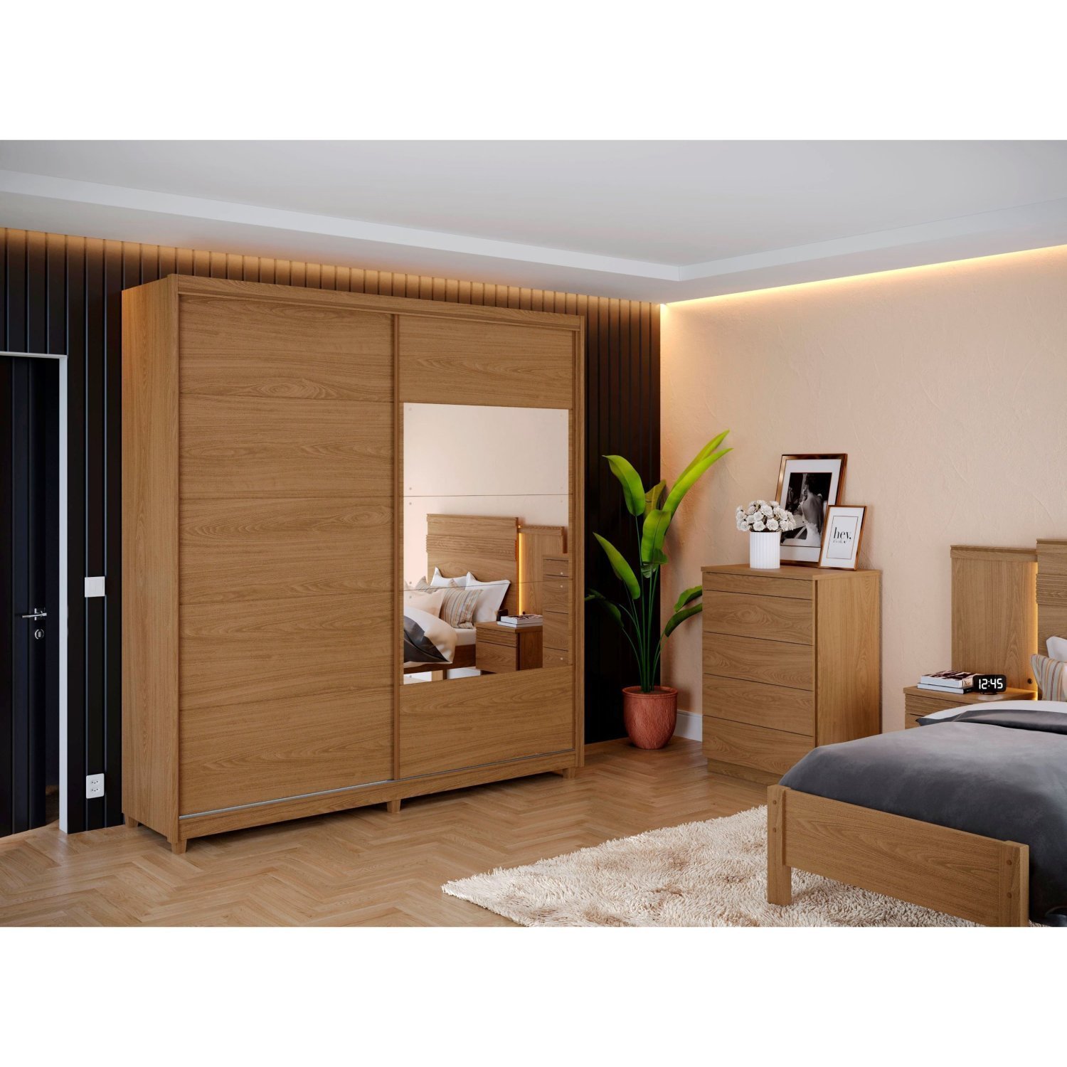 Guarda Roupa Casal 2 Portas 4 Gavetas Vilage c/ Esp.  - 1