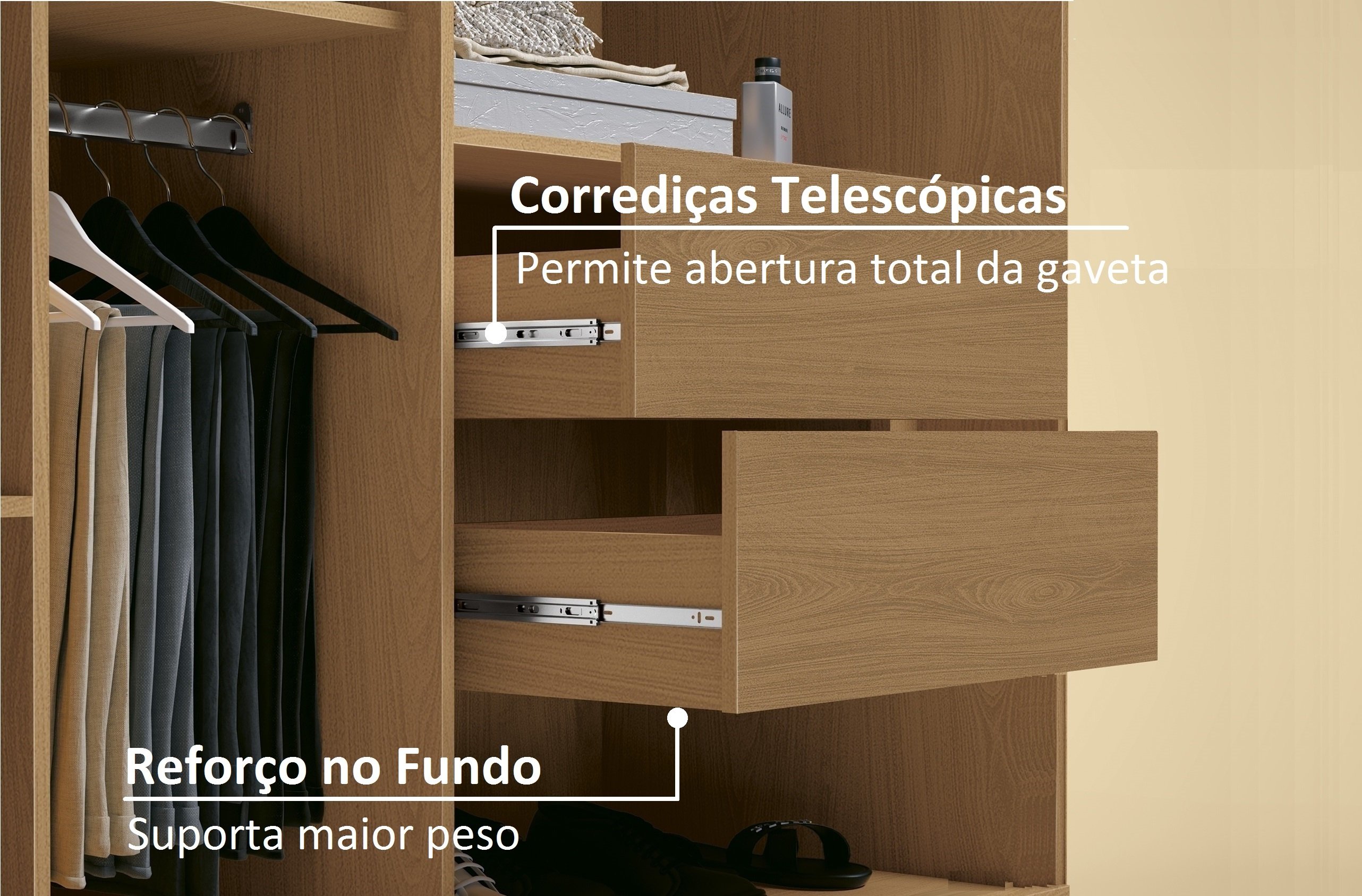 Guarda Roupa Casal 2 Portas 4 Gavetas Vilage c/ Esp.  - 6
