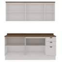 Ver imagem 5 de Cozinha Modulada 4 Peças com 2 Aéreos e 2 Balcões 100% MDF Portas Americanas Provençal Iluminata Branco/Ébano