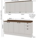 Ver imagem 4 de Cozinha Modulada 4 Peças com 2 Aéreos e 2 Balcões 100% MDF Portas Americanas Provençal Iluminata Branco/Ébano