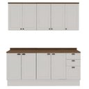 Ver imagem 3 de Cozinha Modulada 4 Peças com 2 Aéreos e 2 Balcões 100% MDF Portas Americanas Provençal Iluminata Branco/Ébano