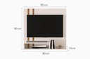 Ver imagem 3 de Painel de Parede Pompéia 90cm Compacto para Quarto e Sala de Estar Cedro/off