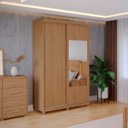 Ver imagem 1 de Guarda Roupa Solteiro com Espelho 2 Portas 2 Gavetas 100% MDF Dalas 