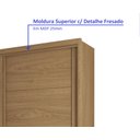 Ver mais imagens de Guarda Roupa Solteiro com Espelho 2 Portas 2 Gavetas 100% MDF Dalas 