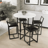 Conjunto Mesa Redonda Branca 4 Cadeiras Pequena Estofado Industrial Black - 1