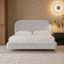 Ver imagem 3 de Cama Casal Flutuante com Cabeceira 140cm Aura W01 Bouclê Cinza - Lyam Decor