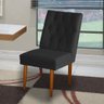 Jogo 02 Cadeiras de Jantar Estofada Cozinha Paris Suede Preto Eli Móveis - 2