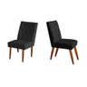 Jogo 02 Cadeiras de Jantar Estofada Cozinha Paris Suede Preto Eli Móveis - 1