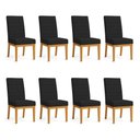 Ver imagem 1 de Kit 8 Cadeiras de Jantar Solana Veludo Base de Madeira - Pallazio Cor Preto
