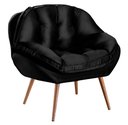 Ver imagem 2 de Poltrona Decorativa Almofadada com Pé Palito Veludo Dallas Preto