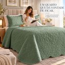 Ver imagem 5 de Conjunto Cama King Mallory 300 Fios Bordada 3 Peças:Verde