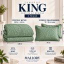 Ver imagem 4 de Conjunto Cama King Mallory 300 Fios Bordada 3 Peças:Verde