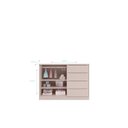 Ver imagem 5 de Jogo de Quarto com Guarda Roupa 3 Portas e 4 Gavetas + Cômoda 2 Portas e 4 Gavetas Pérola Rosê - Pho