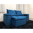 Ver imagem 3 de Sofá 2 Lugares Retrátil e Reclinável 1,80 Metros Alpoim Estofados Azul 206 Athenas