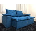 Ver imagem 1 de Sofá 2 Lugares Retrátil e Reclinável 1,80 Metros Alpoim Estofados Azul 206 Athenas