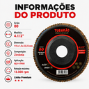 Ver imagem 4 de Kit 5 Disco Flap 4.1/2" (G80) Premium - Tubarão