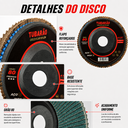 Ver imagem 6 de Kit 5 Disco Flap 4.1/2" (G80) Premium - Tubarão