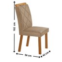 Ver imagem 4 de Conjunto Mesa de Jantar 90cm com 4 Cadeiras Estofadas Multimóveis Crrft-CON048 Madeirado/Bege