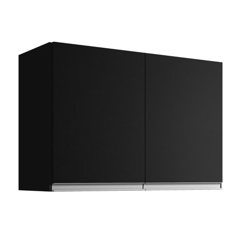 Armário de Geladeira Aereo 2 Portas Andreia 80cm Ajl Móveis:preto