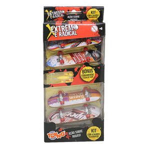 Kit com 4 Skates Colecionáveis Extremo e Radical - Toyng