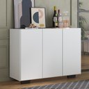 Ver imagem 3 de Aparador Buffet 3 Portas com Pés Quadrados Veneza Multimóveis V1010 Branco/Preto