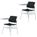 Ver imagem 1 de Kit 2 Cadeiras Escolar com Prancheta e Suporte para Livros Movie