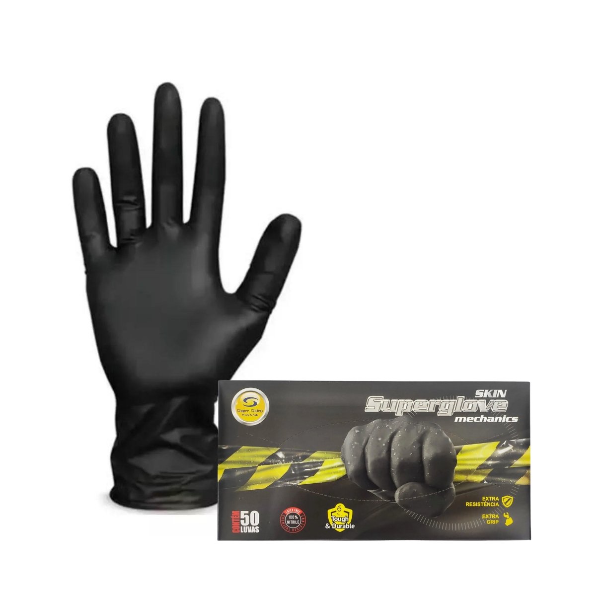 Luva Nitrílica Superglove Black Caixa com 50 Ca 38645 Super Safety - 3