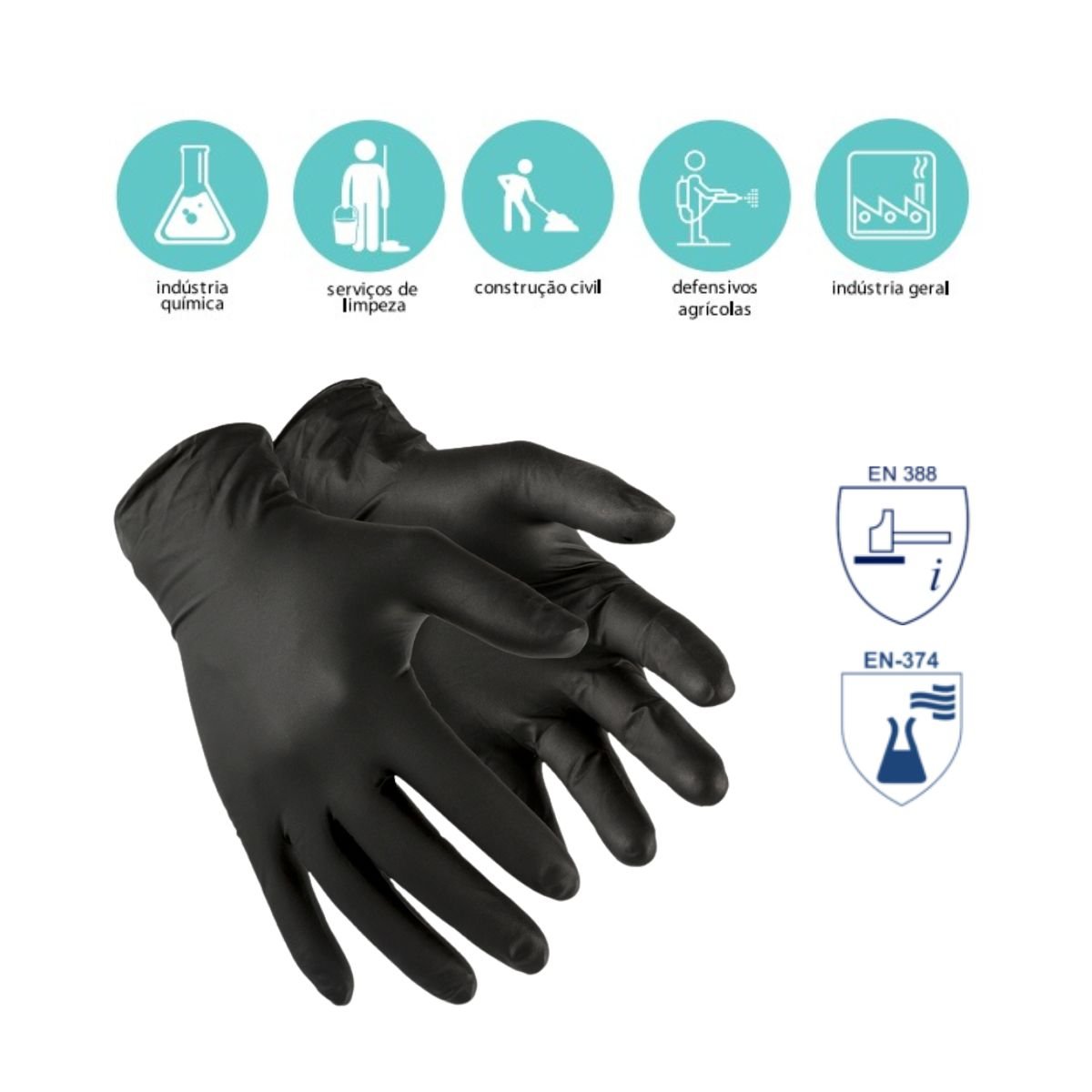 Luva Nitrílica Superglove Black Caixa com 50 Ca 38645 Super Safety - 4