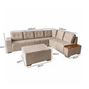 Ver imagem 5 de Sofá de Canto 5 Lugares com Puff Malibu Suede Aveludado Bege e Marrom