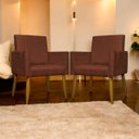 Ver imagem 2 de Kit 3 Poltronas Decorativa Para Sala Recepção Escritório Mari Suede Cores
