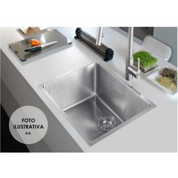 Cuba Pia Inox Prata Quadrada 54x36 Cozinha Gourmet AJL STORE CUBA INOX - 5